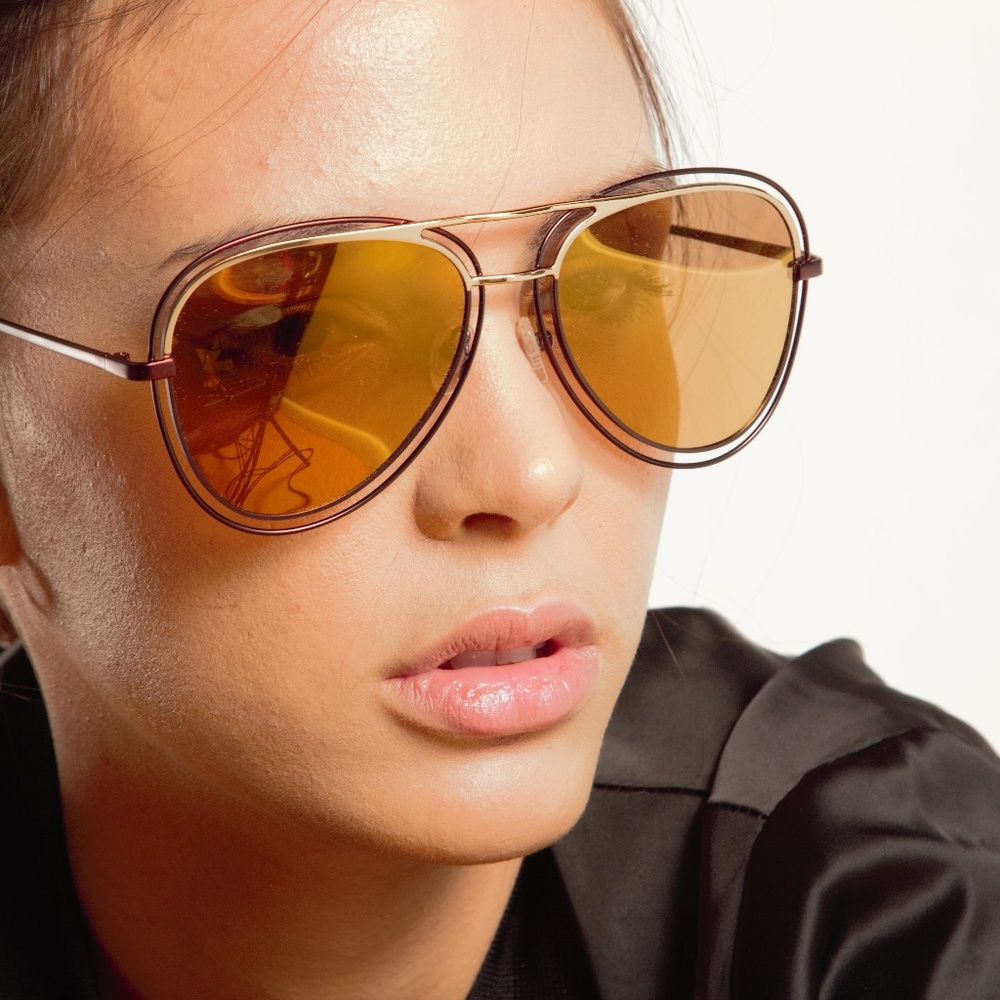 HAVANA - POLARIZED AVIATOR SUNGLASSES